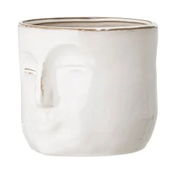 Maceta con cara Bloomingville 16,5x18 cm, blanco