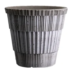 Maceta con plato Atlas raw, Grey, Ø16 cm