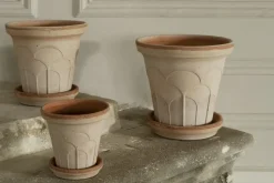 Maceta Fleur con plato, 2 piezas, Rosa, Ø18 cm