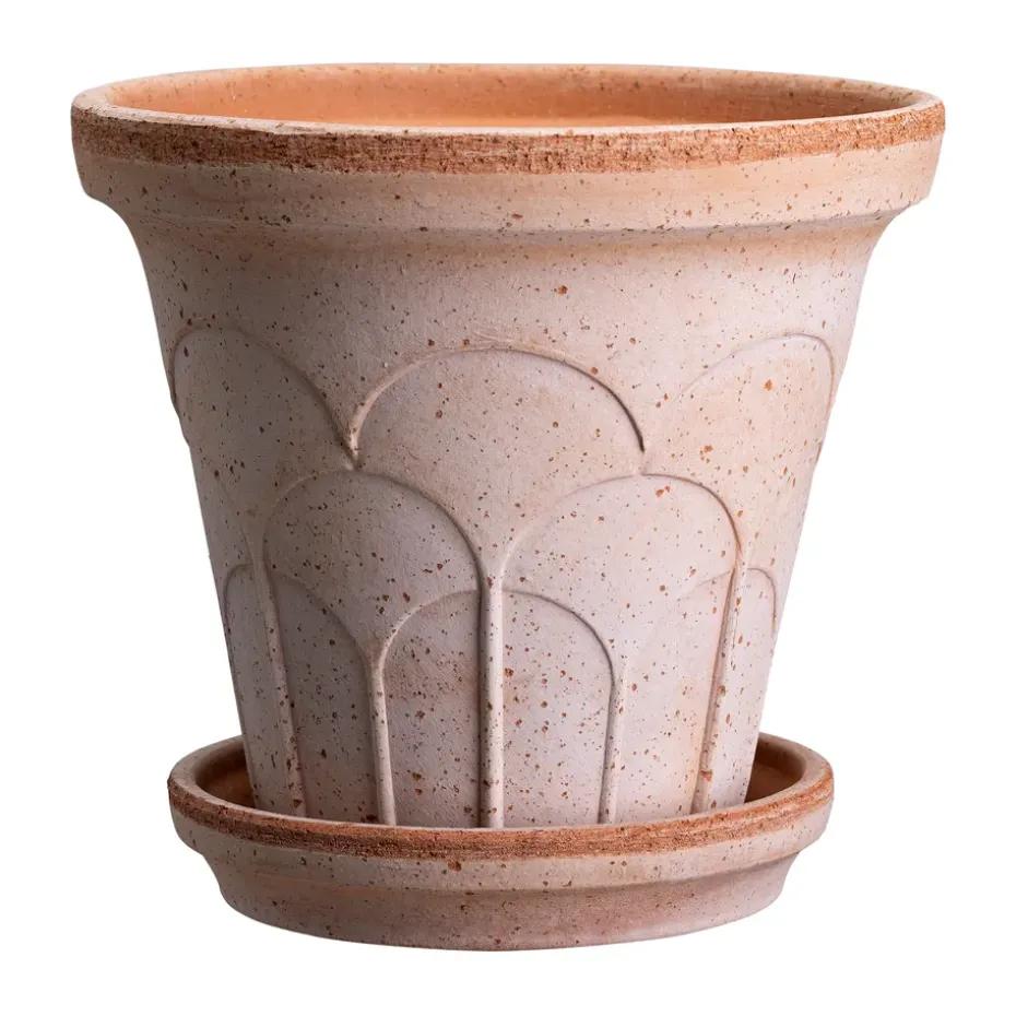 Maceta Fleur con plato, 2 piezas, Rosa, Ø21 cm