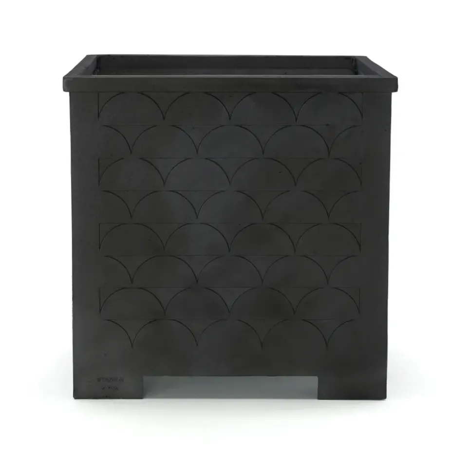 Maceta Relief, Negro, grande