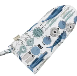 Manopla de horno Picknick estampado pequeño, Azul-beige