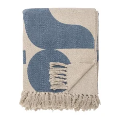 Manta de algodón Agno 130x160 cm, Beige-azul