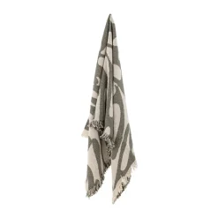 Manta de algodón Alk 130x160 cm, Beige-verde
