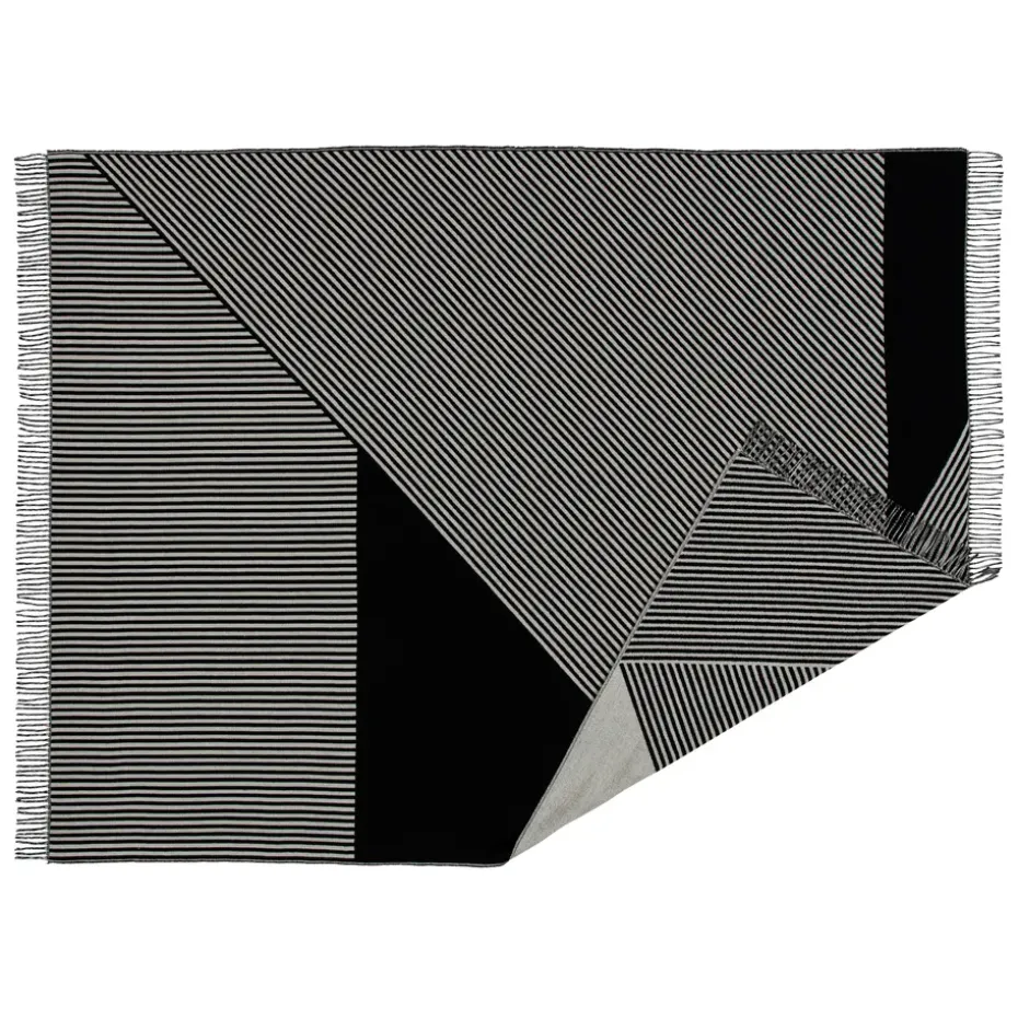 Manta de algodón Stripes, negro