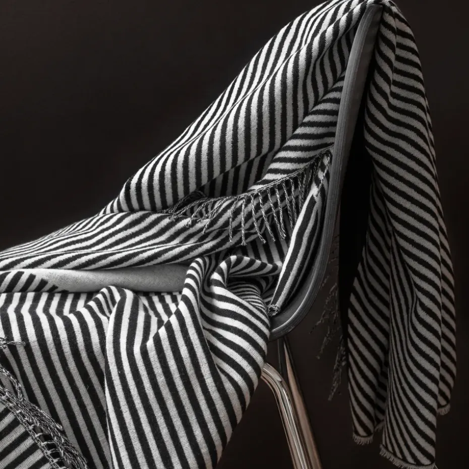 Manta de algodón Stripes, negro
