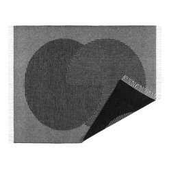 Manta de lana Circles 130x185 cm, negro