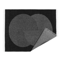 Manta de lana Circles 130x185 cm, negro