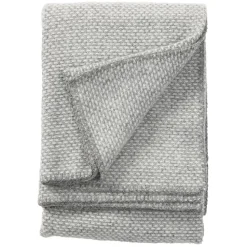 Manta de lana Domino, gris claro