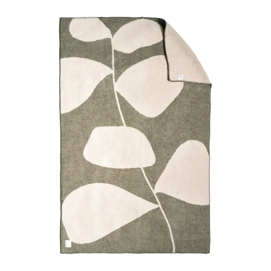 Manta de lana Leaf 130x180 cm, Caqui verde