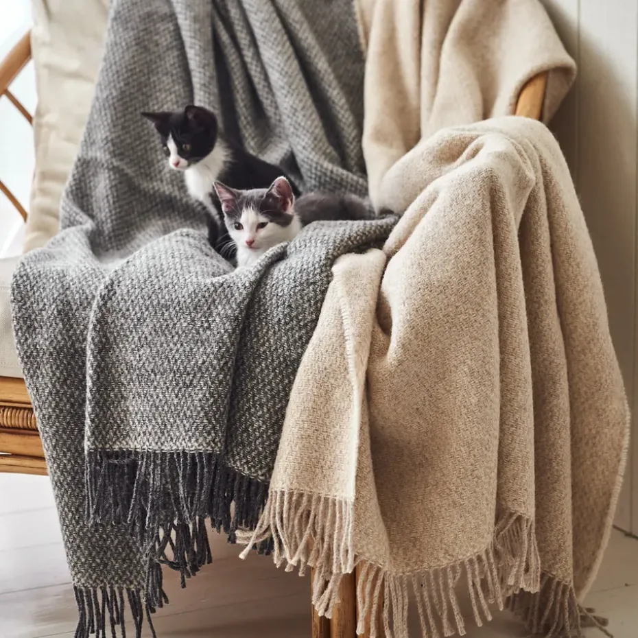 Manta de lana Sandstone 130x180 cm, gris
