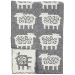 Manta de lana Sheep, gris, 90 x 130 cm