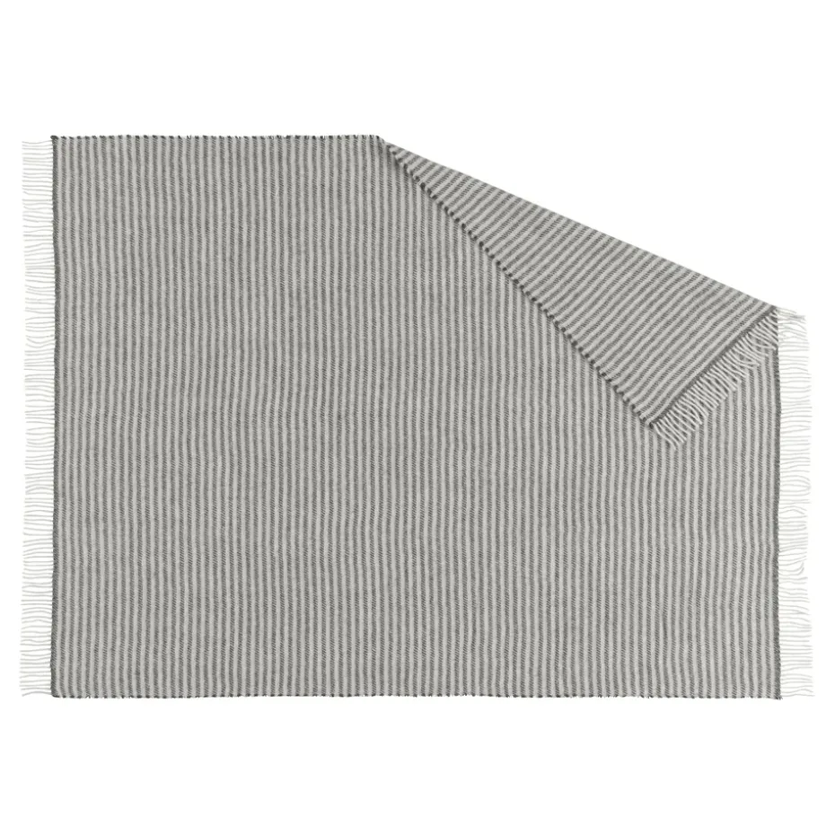 Manta de lana Tidal 130x180 cm, gris oscuro