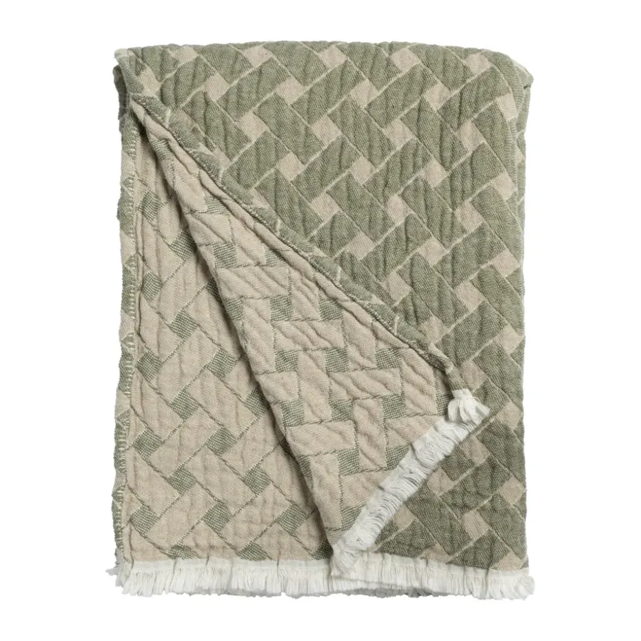 Manta Korg 170x120 cm, Verde-beige