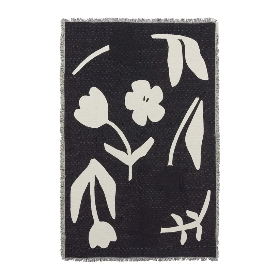 Manta Rosita 130x180 cm, Black-off white