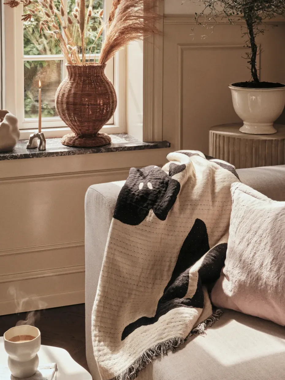 Manta Rosita 130x180 cm, Black-off white