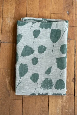 Mantel Bouquet 147x147 cm, verde-off-white