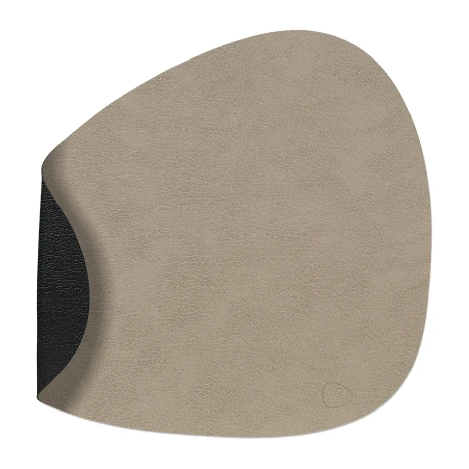 Mantel individual curvo Bull reversible L 1 pieza, Warm grey-black