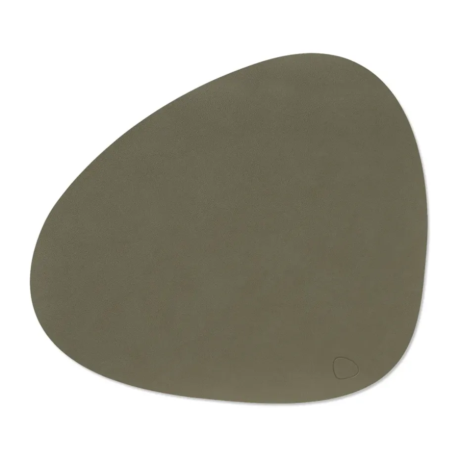 Mantel individual Nupo reversible curve L, Army green-naturale