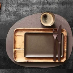 Mantel individual Raw cuero, Dusty rose buffalo