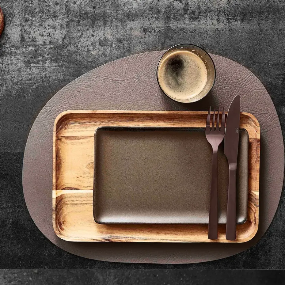 Mantel individual Raw cuero, Dusty rose buffalo