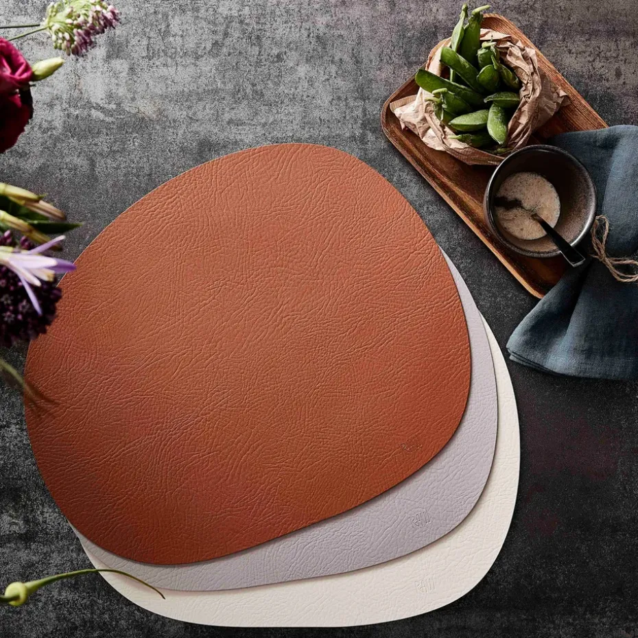 Mantel individual Raw cuero, Warm nude buffalo