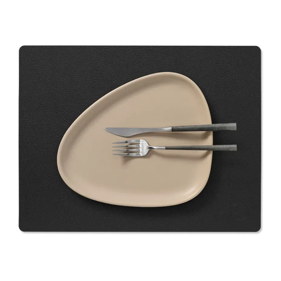 Mantel individual Serene cuadrado M 26,5x34,5 cm, Black