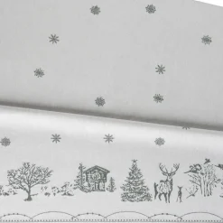 Mantel Julemorgen, Blanco-verde, 140x340 cm