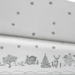Mantel Julemorgen, Blanco-verde, 140x240 cm