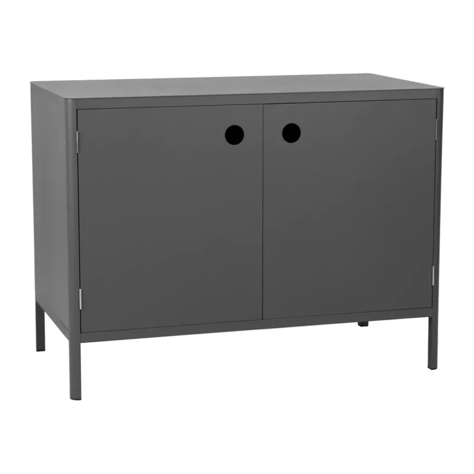 Módulo base de cocina exterior Kelia, Antracita, 121x91x64 cm