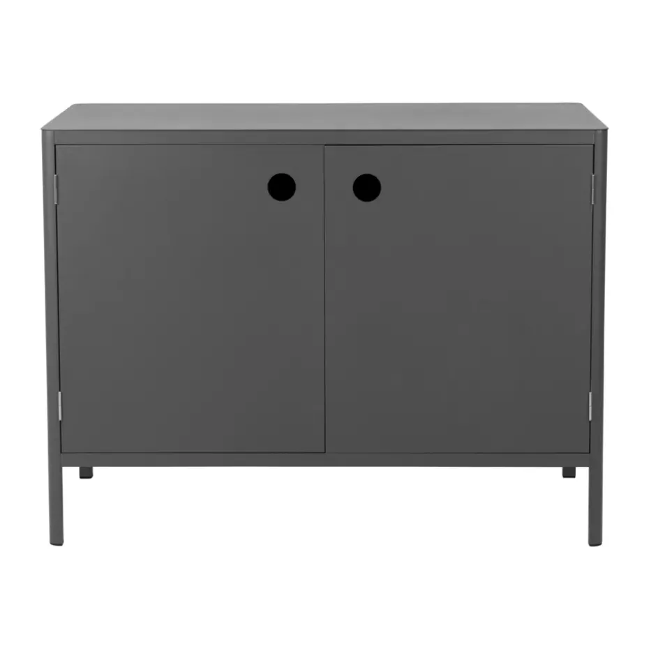 Módulo base de cocina exterior Kelia, Antracita, 121x91x64 cm