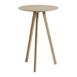 Mesa alta CPH20 2.0, Ø70 cm, Roble lacado-roble chapado