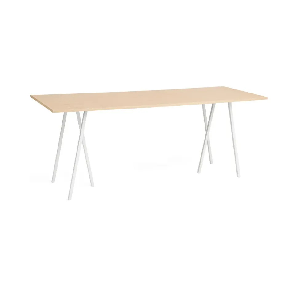 Mesa alta Loop Stand incl. support 92,5x250 cm, White-clear lacq. oak