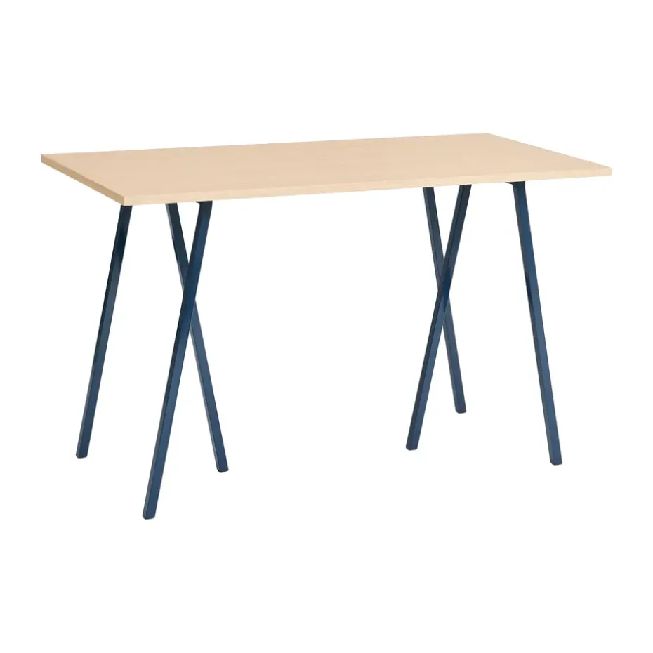 Mesa alta Loop Stand incl. support 77,5x160 cm, Deep blue-clear lacq. oak