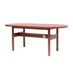 Mesa Ateljé, Roble-teñido de rojo-pomo en roble