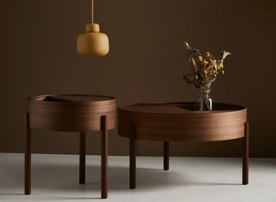 Mesa auxiliar Arc Ø89 cm, Nogal