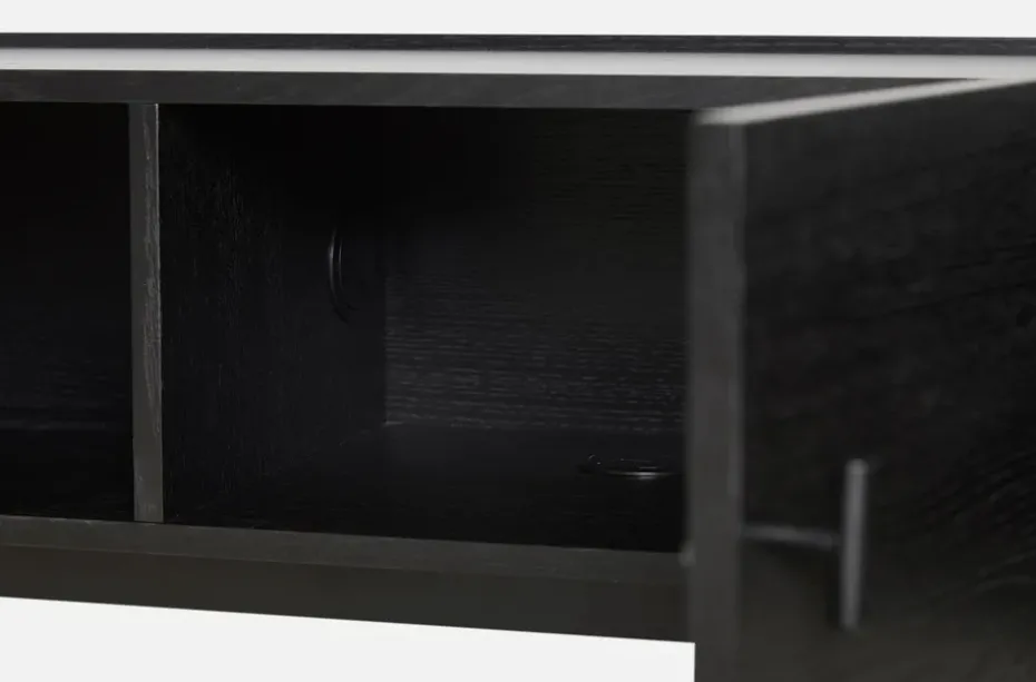 Mesa auxiliar Array baja, 150 cm, Roble pintado negro