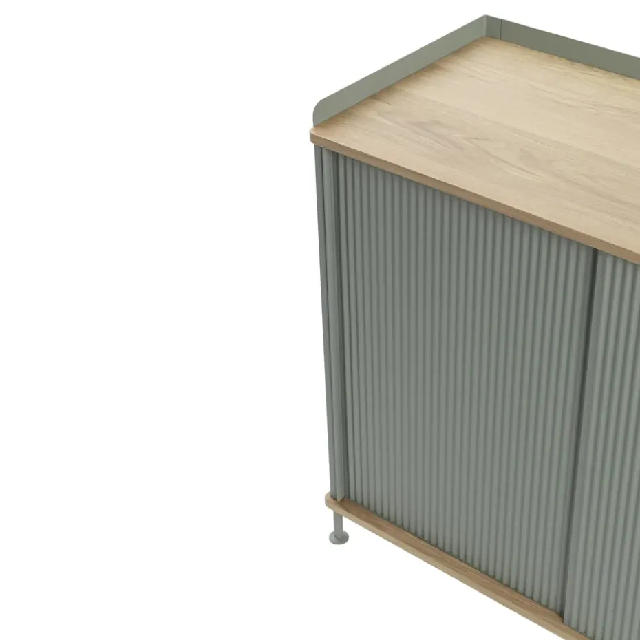 Mesa auxiliar Enfold baja 125x45x63 cm, Oak-Dusty green