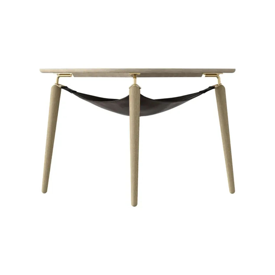 Mesa auxiliar Hang Out, Roble-latón