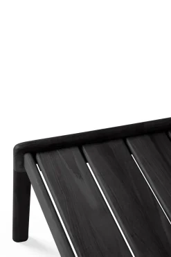 Mesa auxiliar Jack outdoor en teka lacado negro, 54x54 cm