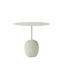 Mesa auxiliar Lato LN9, Blanco, mármol crema diva