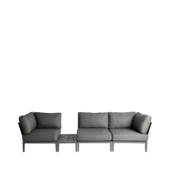 Mesa auxiliar Santander 75x43x24 cm, Gris aluminio