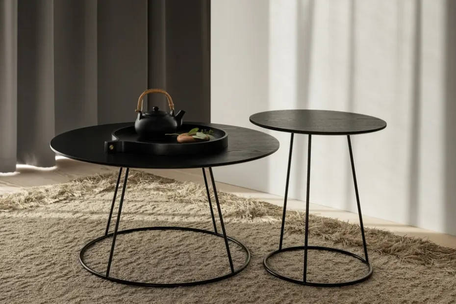 Mesa Breeze tablero liso Ø46 cm, negro