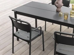 Mesa de acero Linear steel table 200 cm, Black