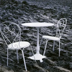 Mesa de café Classic, Mármol blanco, soporte verde