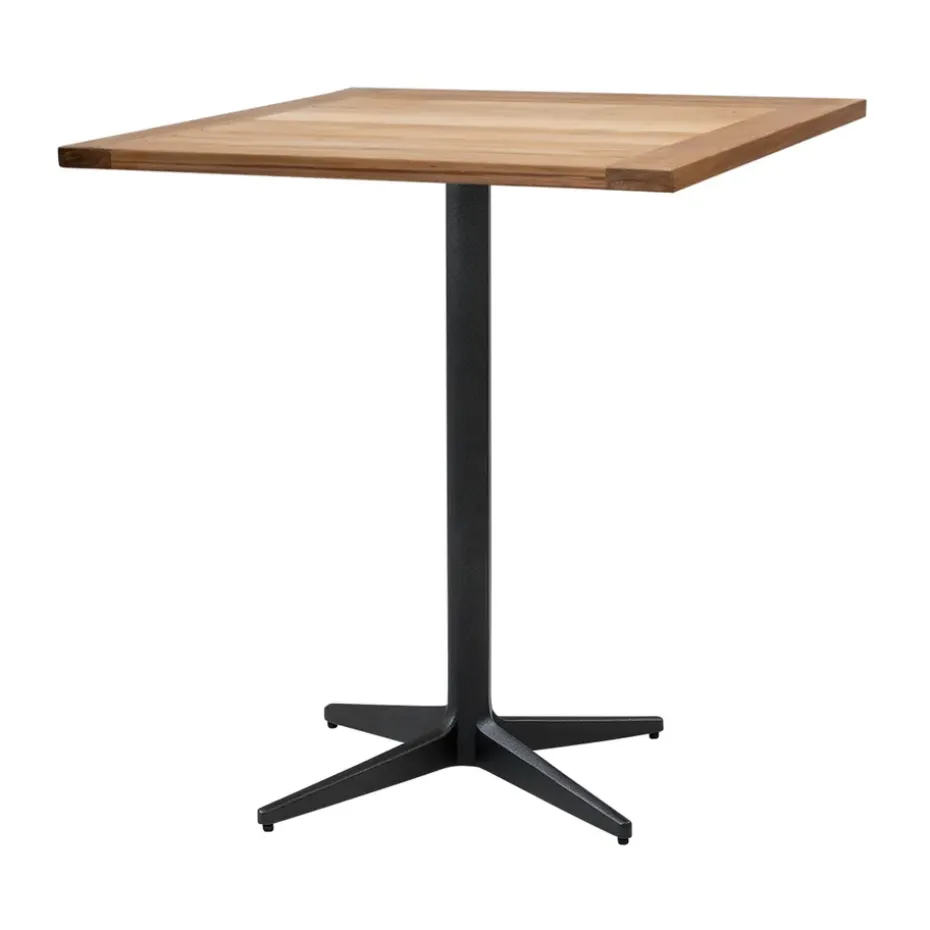 Mesa de café Drop teca 72x72 cm, Soporte lava grey
