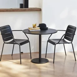Mesa de café Go Ø80 cm, Lava grey-lava grey