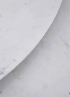 Mesa de café Screw Ø90 cm, Mármol blanco-hierro fundido