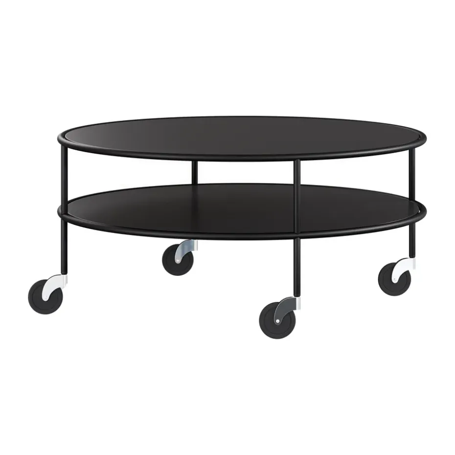 Mesa de centro Chicago, Laminado negro, Ø90 cm