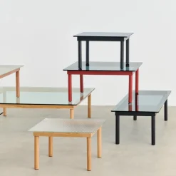Mesa de centro Kofi, Oak-clear glass, 100 cm